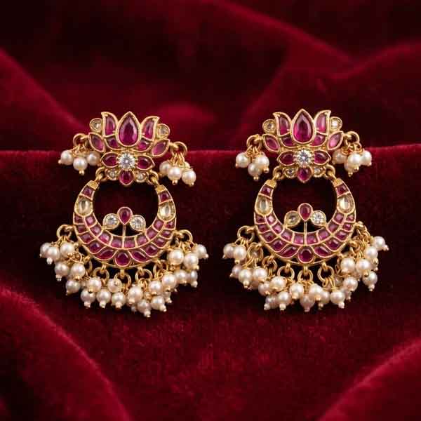 Lotus Kemp Chandbali Earring