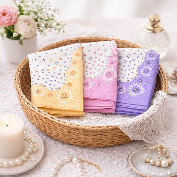 Royal Mart Multicolour Women Handkerchief (Cotton, Floral Print, Pack of 3)